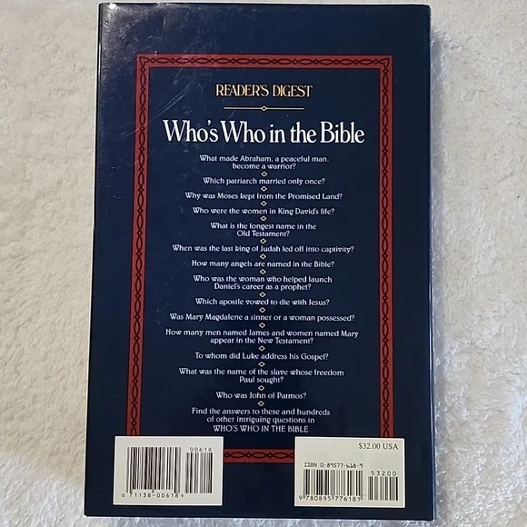 Readers Digest Hardcover Book Who's Who In The Bible - Picture 2 of 9